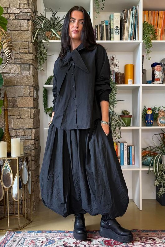 Paloma Tela Bubble Skirt Black